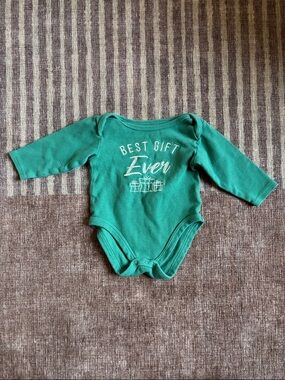 Green 'Best Gift Ever' Long-Sleeve Baby One-Piece